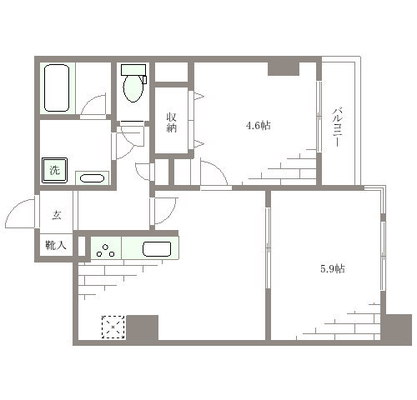 都電荒川線 マンション 2DK