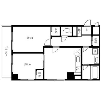 東京都北区滝野川１丁目 賃貸マンション 2DK